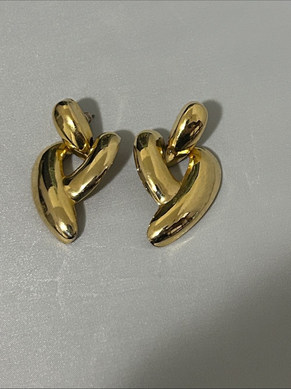 Vintage Gold-Tone Chunky Drop Earrings